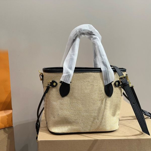Designer sacos de praia marca luxo palha compras totes textura de alta qualidade espaçosa bolsa de viagem