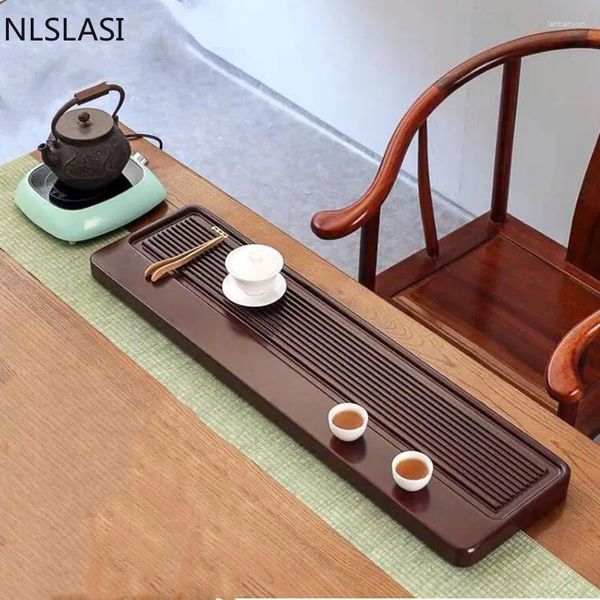 Vassoi da tè Vassoio in legno massiccio naturale complessivo Tavolo da tavolo giapponese Bachelite di alta qualità che serve accessori retrò