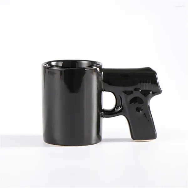 Tassen Pistol Cup kreativ leicht zu reinigen, bequeme Grip 3D -Schimmelpilze zarte Texturbecher Personalisierte Keramik