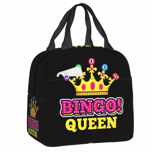 Bingo Queen Lunchbox Damen Wasserdicht Thermokühler Lebensmittel Isolierte Lunchtasche Büroarbeit Wiederverwendbare Picknick-Tragetaschen E4vN #