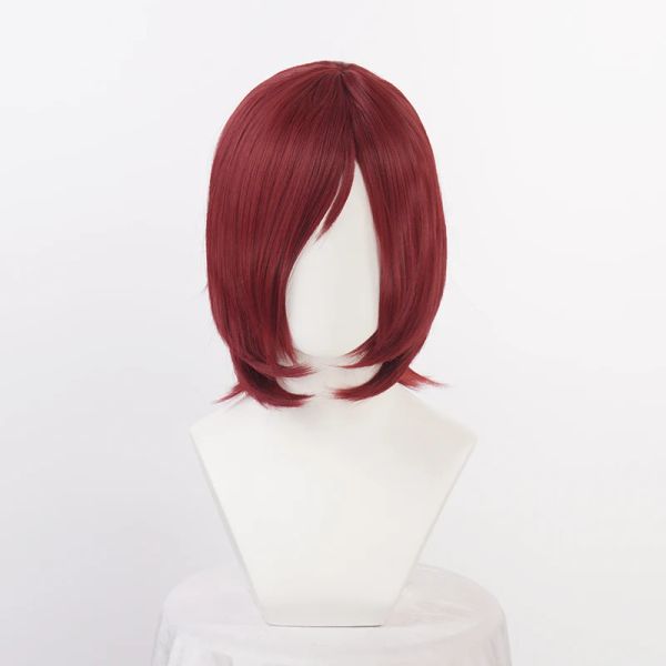 Parrucche Uzumaki Nagato Parrucche Anime Nagato Pain Parrucche cosplay per capelli sintetici rossi corti + cappuccio per parrucca