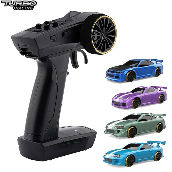 Turbo Yarışı 1 76 C61 C62 C63 C64 DRIFF RC CAR Yükseltilmiş sürüm Gyro tam orantılı uzaktan kumanda RTR Kit 240328