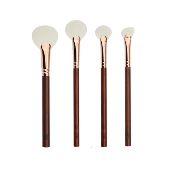 Kits Professionelle handgefertigte Make -up -Bürste 1PC Saibikoho Ziegenhaarlüfter Form Highlighter Lidschatten Pinsel Rot Sandelholz Make -up Pinsel