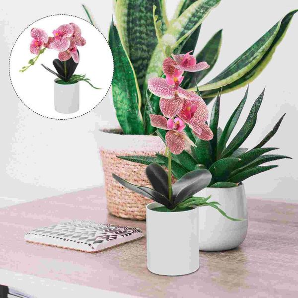 Flores decorativas mesa de café jardim enfeites de mesa 5 peças flor artificial planta em vaso de plástico