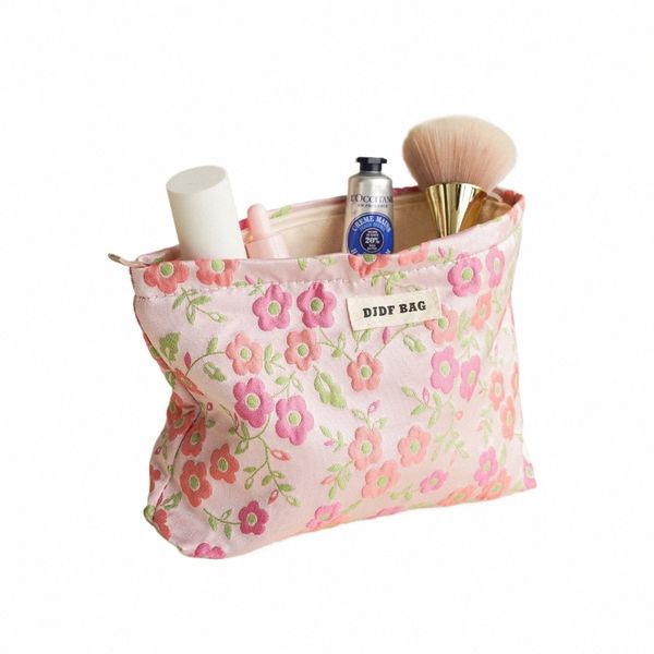 Borsa per il trucco da donna rosa Fr Borsa per il trucco di grande capacità per rossetto Tovagliolo sanitario Borsa da toilette portatile con frizione di alta qualità i9zg #