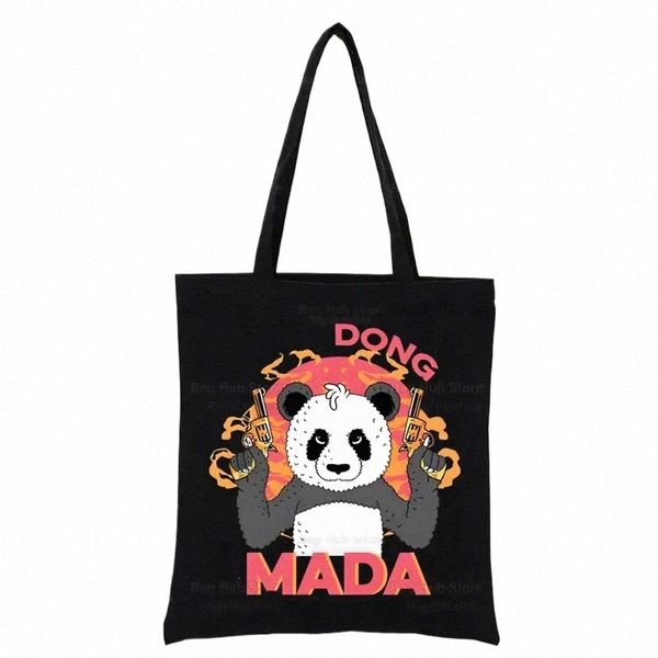 all I Want To Do Is Panda No Today Tote Bag Shop Черные дорожные холщовые сумки унисекс Экологичная складная сумка-шоппер 058R #