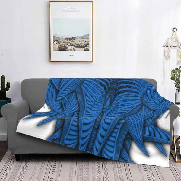 Decken Ramshackler Blue-Abstract Creature Design für Zuhause, Sofa, Bett, Camping, Auto, Flugzeug, Reisen, tragbare Decke, Hbbourne Abstract