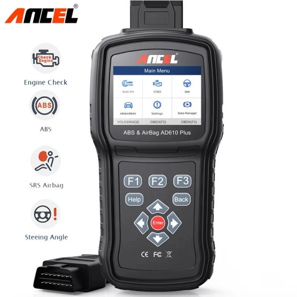 ANCEL AD610 PLUS OBD2 SCANNER ABS SRS Airabg RESET Auto Scan Tool Automotive Check Engine Code Reader OBD 2 Auto Diagnosewerkzeuge