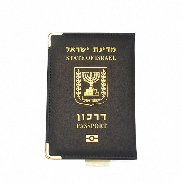 Preto Israel Passport Cover Mulheres Pu Couro Israelitas Passaporte Titular Carteira de Viagem Bonito Caso Rosa para Passaportes D1Cs #