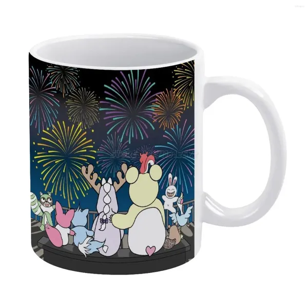 Canecas A COLEÇÃO GALAXY-LUZES BRILHANTES Caneca Branca Café Chá da Tarde Xícaras de Natal Cerâmica 330ml para Tomoji Tomotu