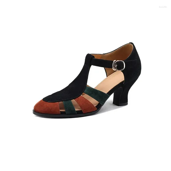 Sapatos casuais 2024 verão sandálias romanas mulheres preto oco confortável zíper moda versátil salto alto baotou andando