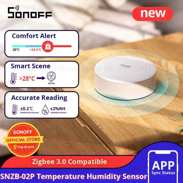 Controlla il sensore di umidità e temperatura Zigbee SONOFF SNZB02P Smart Home Funziona con SONOFF iHost, NSPanel Pro, ZB Bridge Pro, ZBDongleE