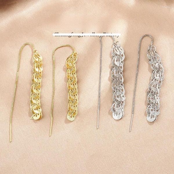 Baumeln Ohrringe Retro Weizen Lange Quaste 2024 Temperament Mode Design Metall Funkelnden Fringe Weiblichen Schmuck Großhandel