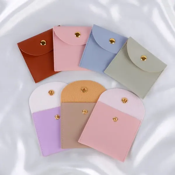 Bolsas de jóias Coreano Mini Pulseira Colar Embalagem PU Carteira de Couro Curto Moeda Bolsa Pequena Simples Saco de Dinheiro Titular do Cartão