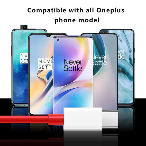 6a para OnePlus 10 Pro 9R 9 SuperProoc 80W Warp Charge Tipo C Cabo de carregamento rápido One Plus Nord 10 CE 2 5G 8T 8Pro 7T USBC Cabel