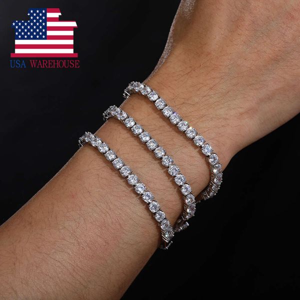 USA Stock 5 mm VVS Diamant Damen Sterling Silber Lab Grown Moissanit Tennisarmband