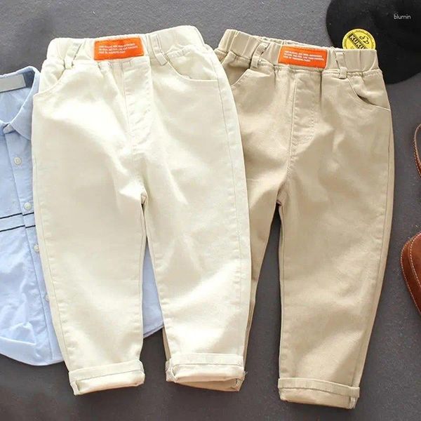 Pantaloni 2-7 anni per bambini sottili kaki bianchi ragazzi pantaloni casual in cotone ragazze primavera estate bambino gamba dritta lunga