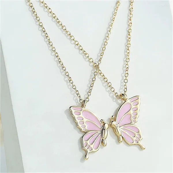 Colares de pingente cor não-desvanecimento borboleta colar feminino simples nicho design high-end senso de bom amigo amizade