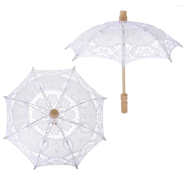 Guarda-chuvas 2 Pcs Estilo Chinês Prop Guarda-chuva Miss Preto Pequeno Laço De Madeira Para Casamento