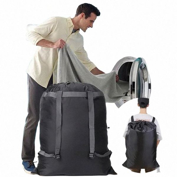 Водонепроницаемый сверхмощный рюкзак Черный Один размер Полиэстер Сумка для стирки Cam Travel Sport Большая сумка для хранения одежды Ditty Bags u3bJ #