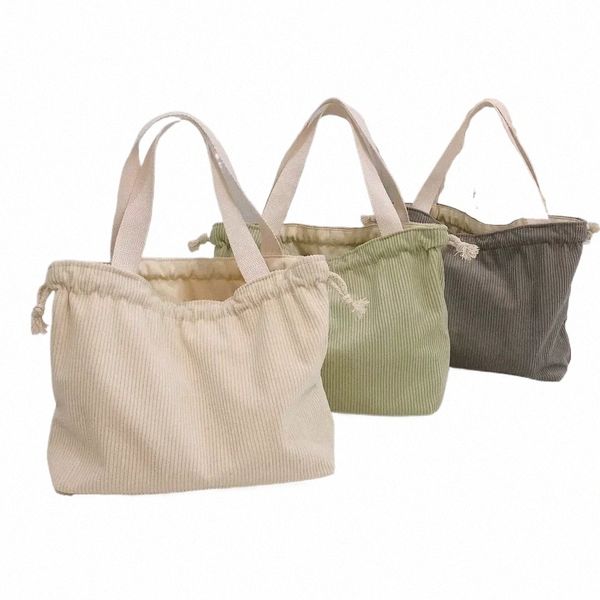 2023 New Style Lunch Bag Canvas Lunch Box Drawstring Picnic Tote Eco Small Handbag Jantar Ctainer Food Storage Bags Q5zw #