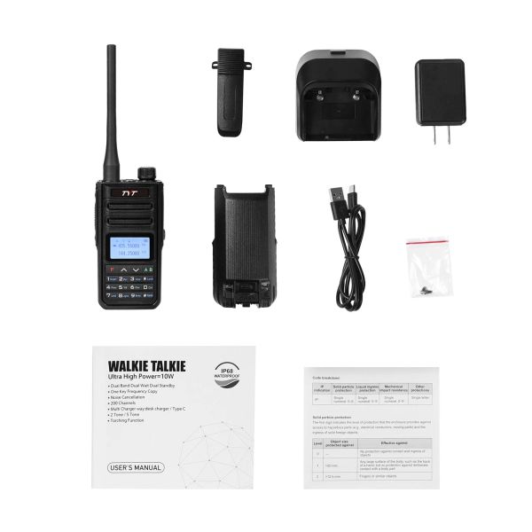 TYT TH-UV58 IP68 WASGERFORTE 10W NUTZUNG UHF VHF Walkie Talkie 3200MAH Batterie USB Typ-C-Ladeunterstützung 200-CH-Radio-Tyt Th UV99