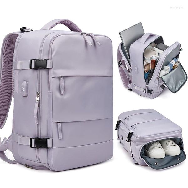 Сумки для хранения, женский рюкзак для ноутбука, 15,6-дюймовый школьный рюкзак с USB-зарядкой для девочек-подростков, независимая сумка для обуви, дорожная сумка
