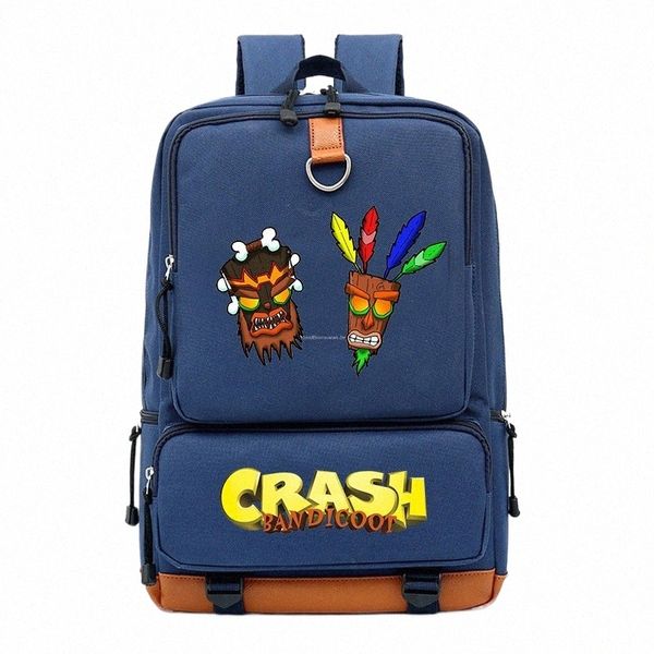 Game CR Bandicoot Mochilas para Boy Girl School Bags Rucksack Teenagers Crianças Diário Viagem Backpack Mochila Q2XO#