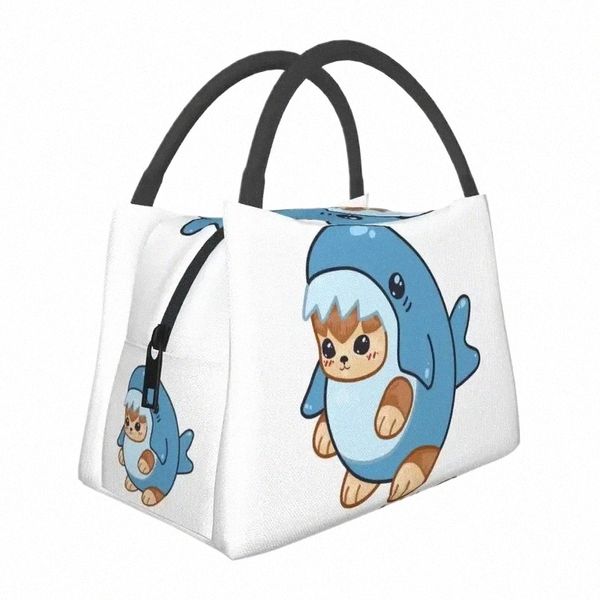 Benutzerdefinierte Katze Shark Carto Anime Tiere Mittagessen Taschen Männer Frauen Kühler Thermische Isolierte Lunch Box für Büro Reise E5AA #