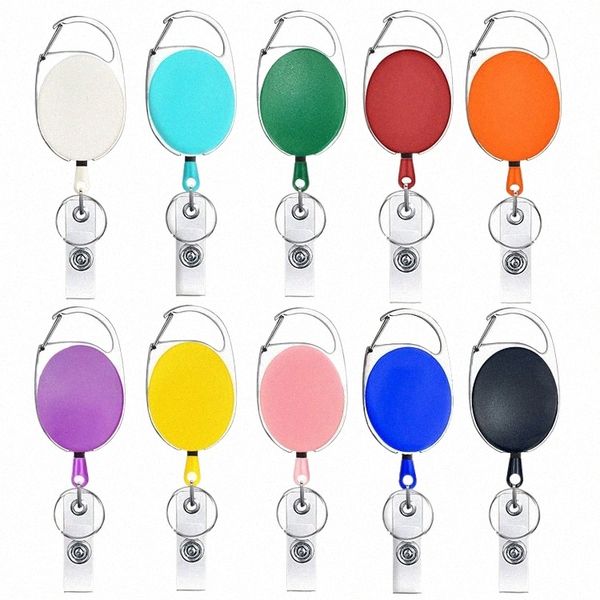 retrátil Pull Badge Reel Liga de Zinco Plástico ID Lanyard Nome Tag Cartão Titular Crachá Reels Recoil Belt Chaveiro Cadeia Clips x9mR #