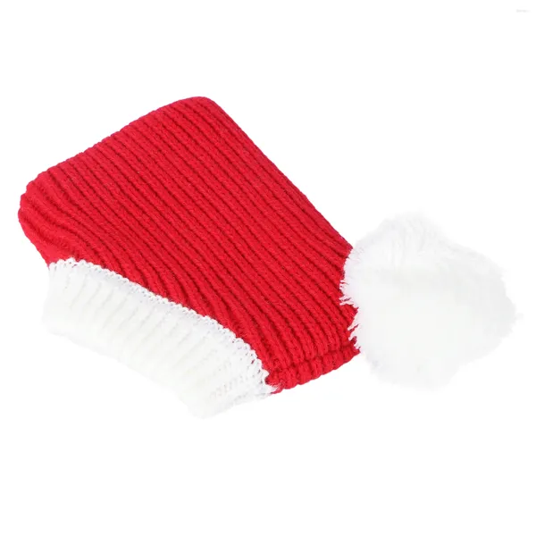 Hundebekleidung Winter warme Mütze Woll-Weihnachtskopfschmuck Strickwärmer Snood Kopfbedeckung für Welpen (rot, Größe XS)