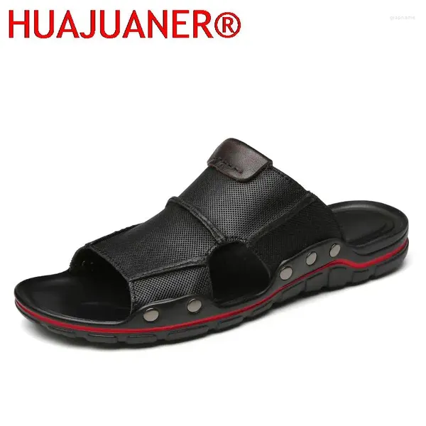 Chinelos 2024 verão sapatos de moda masculina alta qualidade luxo flip flops lazer caminhada praia sandálias casuais borracha respirável