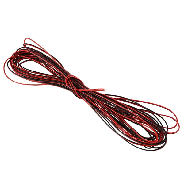 Colheres 22 Gauge 15m Vermelho Preto Zip Fio AWG Cabo Power Ground Stranded Copper Carro