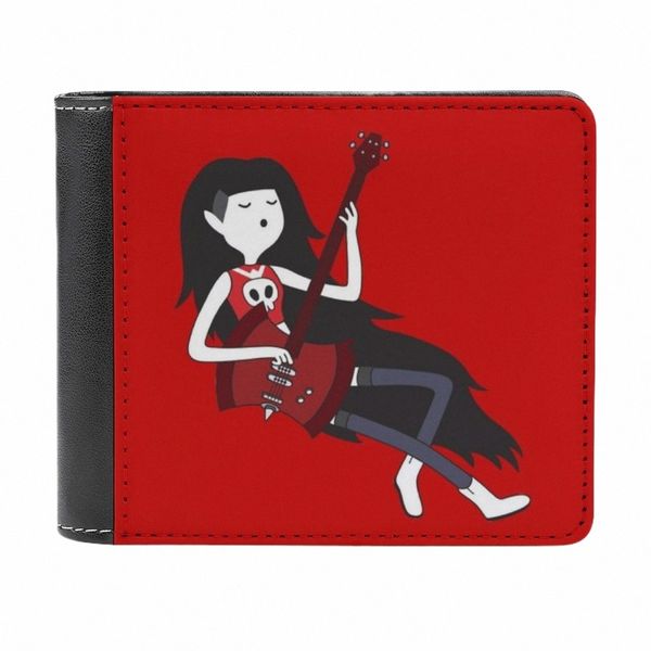 Portafoglio in pelle da uomo Classic Black Porta carte di credito Portafoglio da uomo Fi Adventuretime The Vampire Queen Vampire Cute 80VR #