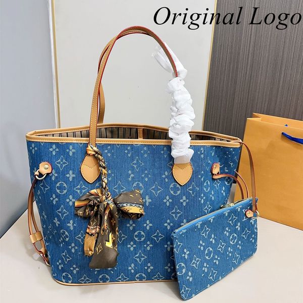 Designer original Bolsa de luxo Crossbody Lousis Vouton Neverfulls Sacos de jeans espelhos de qualidade LouiseViutionBag Real Leather Burse Bags Sac Luxe Dhgate Novo