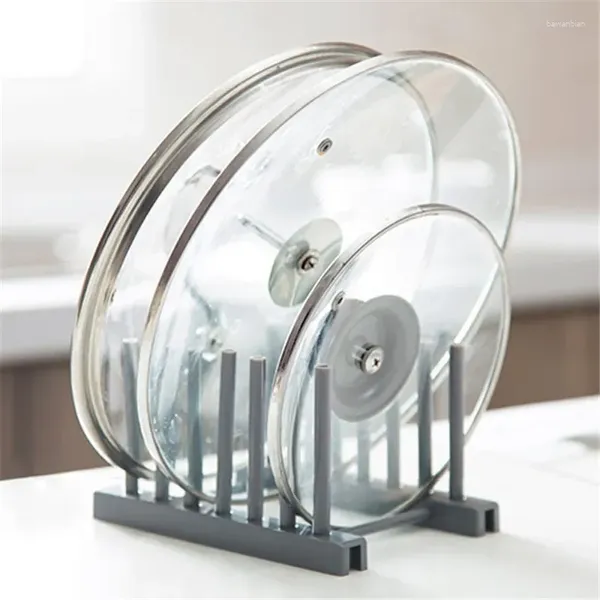 Küche Lagerung Kunststoff Dish Rack Liefert Ablassen Racks Abnehmbare Regal Platte Topf Deckel Haushalt Organizer Gadgets