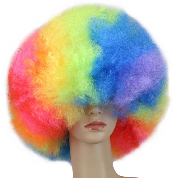 Wigs qqxcaiw corta Culry Cosplay Party Wig Red Green PUPRLE Pink Blue Blu Biondo Bionda Bionda Bionda Bionda Dance Afro Wigs Sintetica