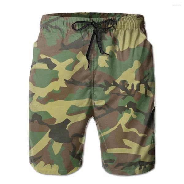 Herren Shorts Sommer Strand Badeanzug Schnell trocknende Badebekleidung Woodland Camouflage Männer Atmungsaktiv Sexy Männlich