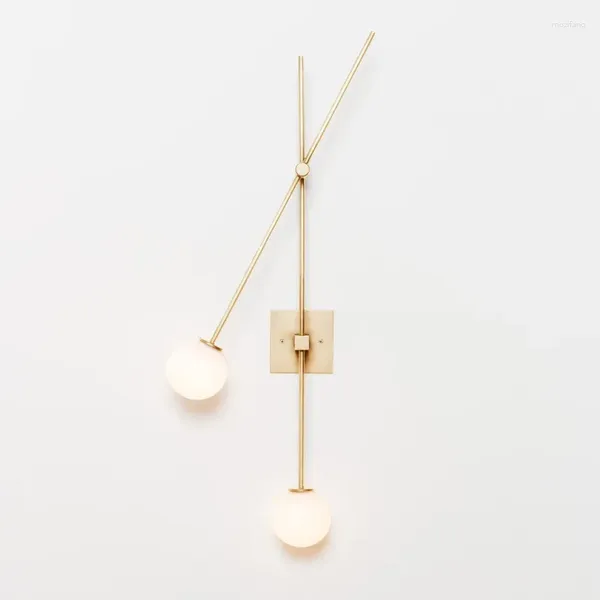 Lampada da parete Nordic Minimalista Camera da letto Comodino Led Art Linee geometriche Testa girevole Soggiorno Cucina Bagno Decor Sconce