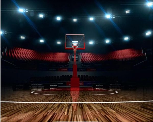 Duvar Kağıtları Wellyu Özelleştirilmiş Büyük Duvar Kağıdı Güzel Serin Basketbol Sahası 3D Tasarım Arka Plan Duvar Boyama Papel De Parede3d