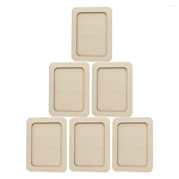 Frames 6pcs Picture Blank Po Tabletop DIY Frame Rectangular Wood