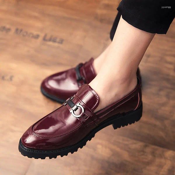 Kleid Schuhe 2024 Mode Spiegel Für Männer Luxus Designer Marke Casual Leder Herren Schuh Slip-on Plattform Mann Müßiggänger