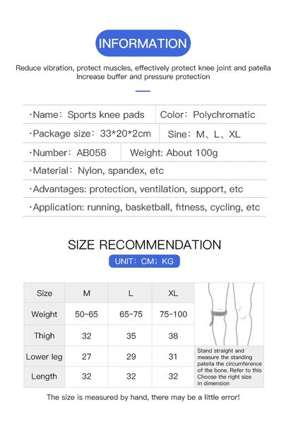 Vilico Gym Knee Pads Sports Sports Kneepad Knee Knee Support Gear Patella Running Basketball Volleyball Tennis Protector