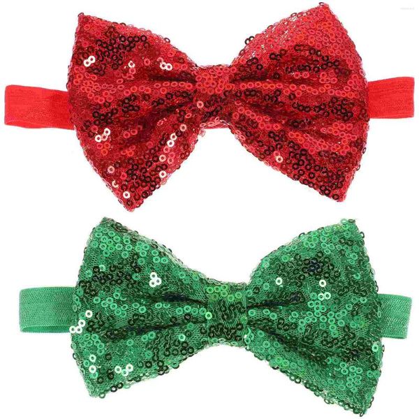 Bandane 2 pezzi Adorabile fascia per capelli Copricapo per bambini Po Props Accessorio per capelli (Rosso Verde)