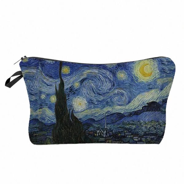 fudeam Van Gogh Sternenhimmel-Muster, tragbare Damen-Reise-Aufbewahrungstasche, Kulturbeutel, organisieren Kosmetiktasche, wasserdichte Damen-Make-up-Tasche y19S #