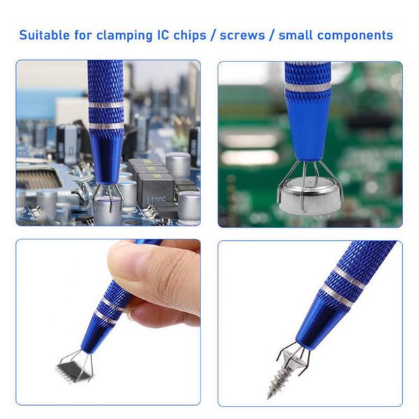 Vier Klauen Elektronische Komponenten Grabber IC Extraktor Pickup Chip Picker Patch IC IC Suck Stift Metall Grabber Elektronisch Reparaturwerkzeug