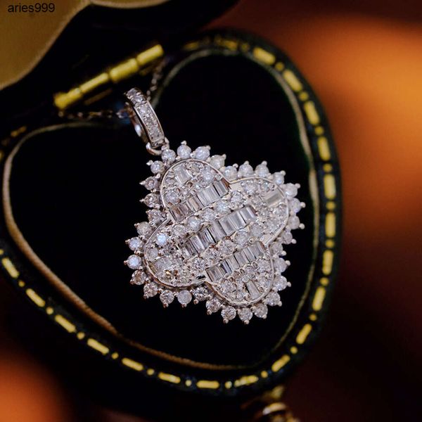 Feiner Schmuck, individuelle Halskette aus 18 Karat reinem Weißgold mit 0,75 Karat natürlichem Diamant, klassische Halskette mit vierblättrigem Kleeblatt