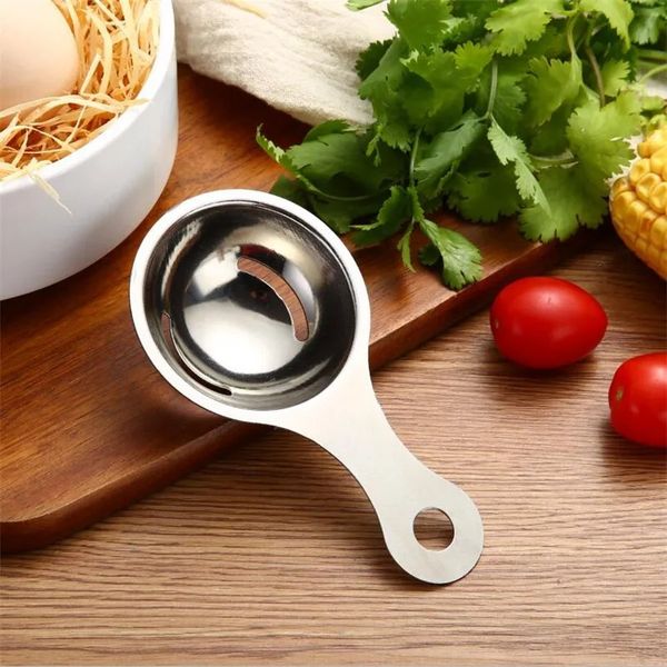 Strumenti di separatore bianco in acciaio inossidabile uova uova da filtro Gadgets Accessori da cucina separando strumento di divisore del cucchiaio a imbuto