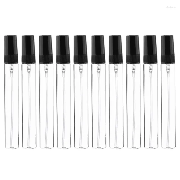 Garrafas de armazenamento 10pcs mini garrafa de perfume de vidro portátil tamanho de viagem garrafas de spray vazias (10ml)