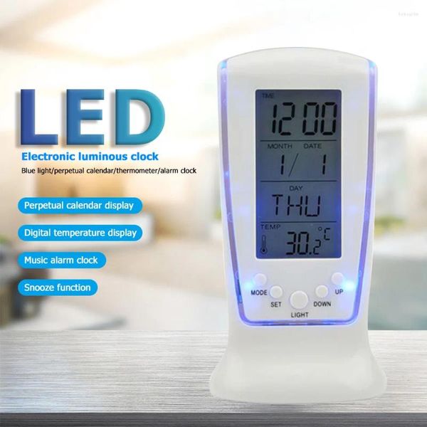 Tischuhren LED Digital Despertador Schreibtischuhr mit Kalender Temperatur Hintergrundbeleuchtung Nachttischalarm Home Wohnzimmer Dekoration